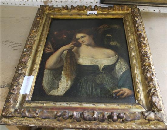 After Titian, young woman with looking glass